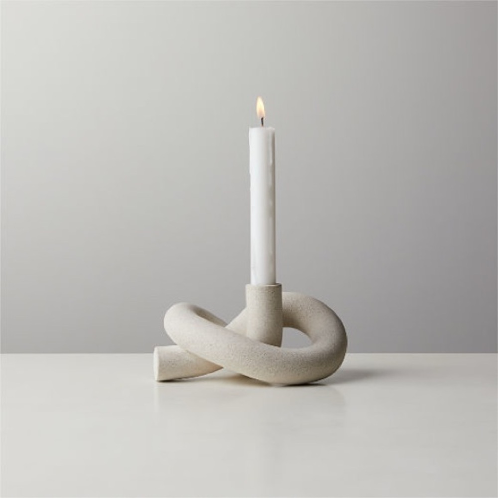 White Taper Candle Holder cb2 , a set of 2